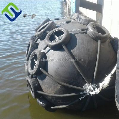 قطر 0.3-4.5m پنوماتیک Fender دریایی در زنجیره و لاستیک شبکه یا Sling نوع